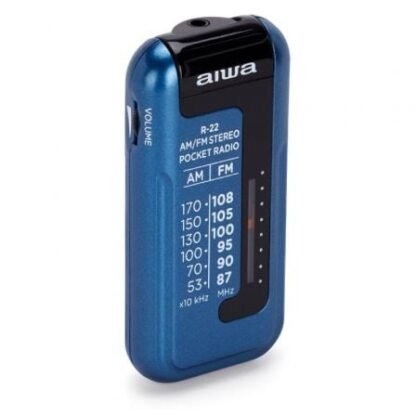 Radio portátil aiwa r-22bl/ con batería/ a pilas/ azul - Imagen 2
