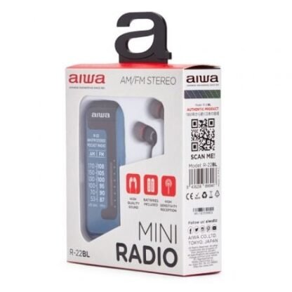 Radio portátil aiwa r-22bl/ con batería/ a pilas/ azul - Imagen 5