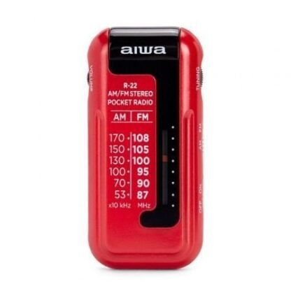 Radio portátil aiwa r-22rd/ con batería/ a pilas/ roja