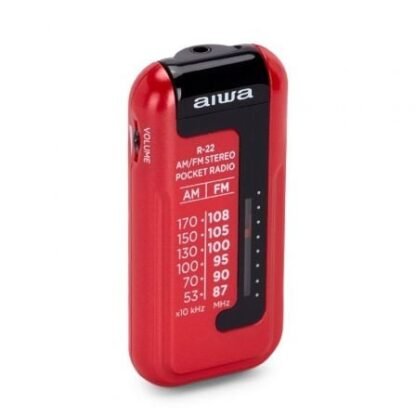Radio portátil aiwa r-22rd/ con batería/ a pilas/ roja - Imagen 2