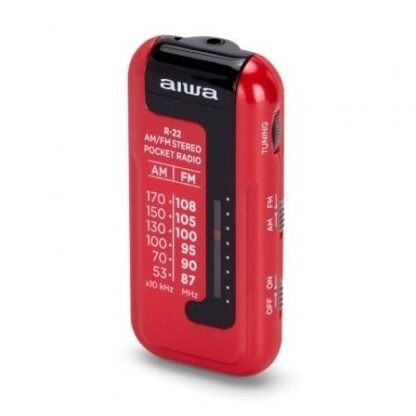 Radio portátil aiwa r-22rd/ con batería/ a pilas/ roja - Imagen 4