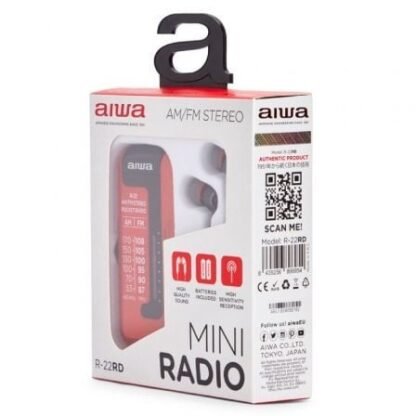 Radio portátil aiwa r-22rd/ con batería/ a pilas/ roja - Imagen 5