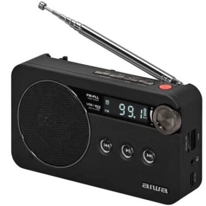 Radio portátil aiwa rs-77pllbk/ con batería/ negra - Imagen 2