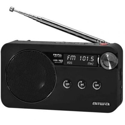 Radio portátil aiwa rs-77pllbk/ con batería/ negra - Imagen 3