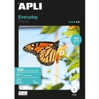 Papel fotográfico apli everyday 11475/ din a4/ 180g/ 100 hojas/ brillante