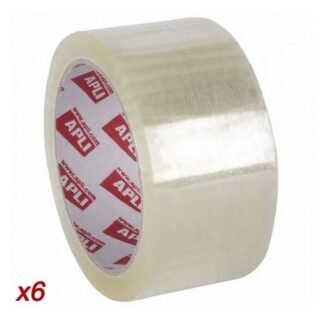 Cinta adhesiva de embalaje transparente apli 11592/ 4.8cm x 66m/ 6 unidades