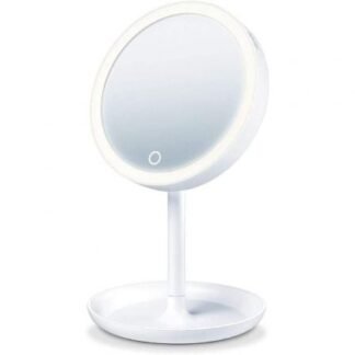 Espejo cosmético de maquillaje con luz beurer bs 45/ telescópico/ ø17.5cm
