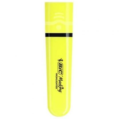 Caja de marcadores fluorescentes bic highlighter flat neón/ 12 unidades/ amarillos - Imagen 2