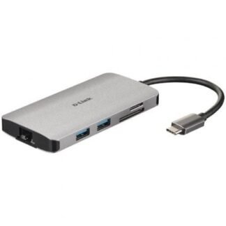 Docking usb tipo-c d-link dub-m810/ 3xusb/ 1xusb tipo-c/ 1xthunderbolt/ 1xhdmi/ 1xrj45/ 1xlector tarjetas/ gris