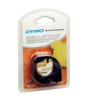 Cinta rotuladora adhesiva de plástico dymo 18769/ para letratag/ 12mm x 2m/ negra-blanca