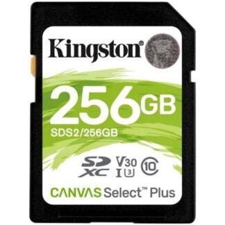 Tarjeta de memoria kingston canvas select plus 256gb sd xc/ clase 10/ 100mbs