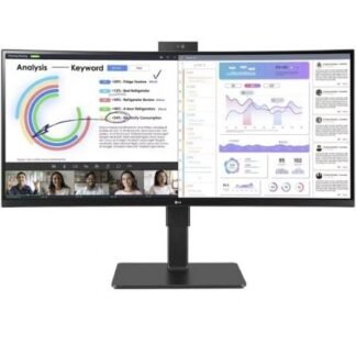 Monitor profesional ultrapanorámico curvo lg 34bq77qc-b 34"/ wqhd/ webcam/ multimedia/ regulable en altura/ negro