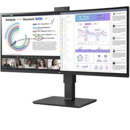 Monitor profesional ultrapanorámico curvo lg 34bq77qc-b 34"/ wqhd/ webcam/ multimedia/ regulable en altura/ negro - Imagen 2