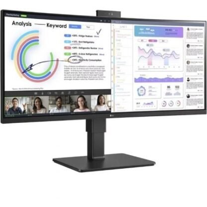 Monitor profesional ultrapanorámico curvo lg 34bq77qc-b 34"/ wqhd/ webcam/ multimedia/ regulable en altura/ negro - Imagen 3