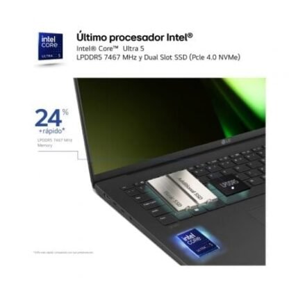 Portátil lg gram 16z90s-g.ad7bb intel core ultra 7-155h/ 32gb/ 2tb ssd/ 16"/ win11 - Imagen 2