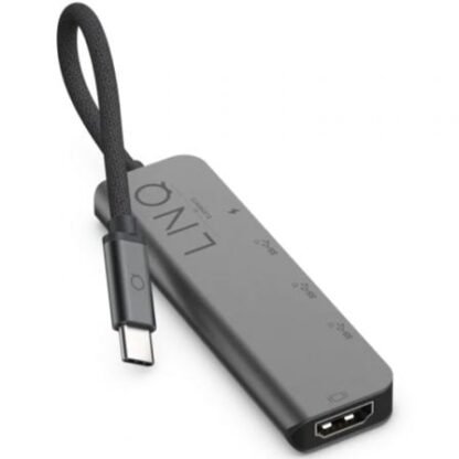 Docking usb tipo-c linq lq48014/ 1xusb tipo-c/ 2xusb/ 1xhdmi 4k/ 1xusb tipo-c pd/ gris - Imagen 2