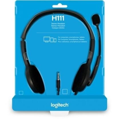 Auriculares logitech h111/ con micrófono/ jack 3.5/ negros - Imagen 2