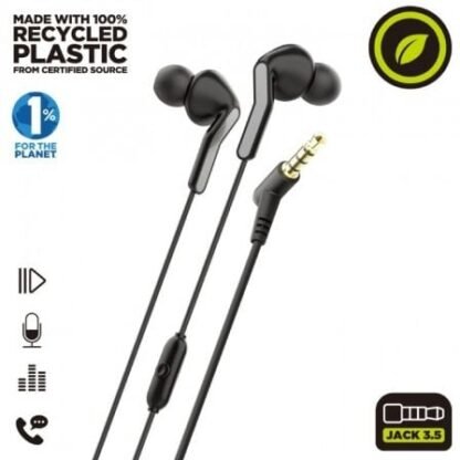 Auriculares intrauditivos muvit for change mchph0004/ con micrófono/ jack 3.5/ negros - Imagen 2