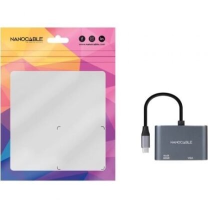 Conversor nanocable 10.16.4303/ usb tipo-c macho/ hdmi hembra - vga hembra/ 15cm/ gris - Imagen 4