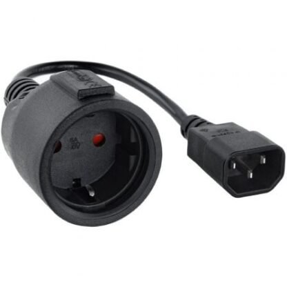 Adaptador alimentación nanocable 10.22.0902/ c14 macho - cee7 hembra/ 50cm/ negro - Imagen 2