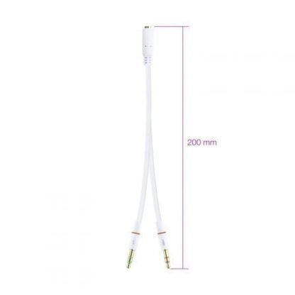 Cable estéreo nanocable 10.24.1203/ jack 3.5 hembra - 2x jack 3.5 macho/ 20cm/ blanco - Imagen 2