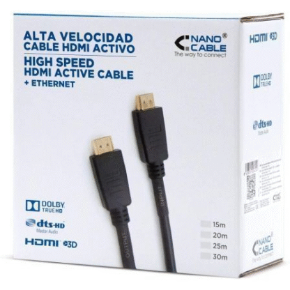 Cable hdmi 1.4 nanocable 10.15.1815/ hdmi macho - hdmi macho/ 15m/ negro - Imagen 4