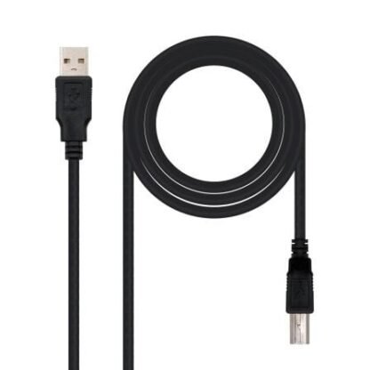 Cable usb 2.0 impresora nanocable 10.01.0102/ usb tipo-b macho - usb macho/ 1m/ negro - Imagen 2