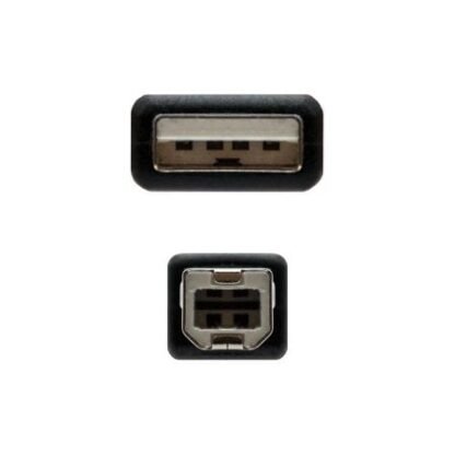 Cable usb 2.0 impresora nanocable 10.01.0103-bk/ usb tipo-b macho - usb macho/ 1.8m/ negro - Imagen 3