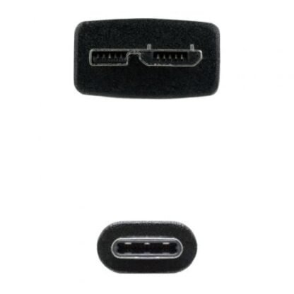 Cable usb 3.0 tipo-c nanocable 10.01.1201-bk/ usb tipo-c macho - microusb macho/ 1m/ negro - Imagen 3