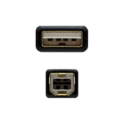 Cable usb 2.0 impresora nanocable 10.01.1202/ usb tipo-b macho - usb macho / 2m/ negro - Imagen 3