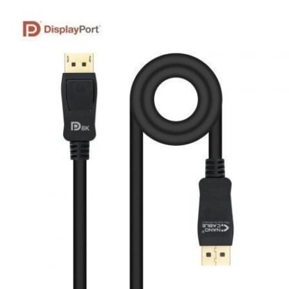 Cable displayport 1.4 8k nanocable 10.15.2502/ displayport macho - displayport macho/ 2m/ certificado/ negro - Imagen 2