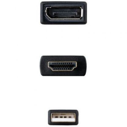 Cable conversor nanocable 10.16.0205/ hdmi macho - displayport hembra/ 20cm/ negro - Imagen 2