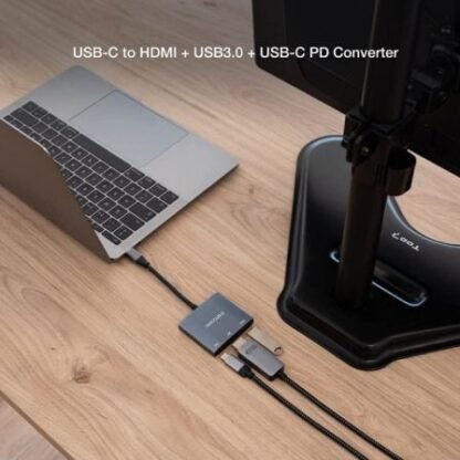 Conversor nanocable 10.16.4306 usb tipo-c/ hdmi 4k hembra - usb hembra - usb tipo-c pd/ 15cm/ gris - Imagen 3