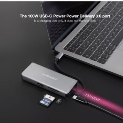 Docking tipo-c nanocable 10.16.1009/ 3xusb/ 2xhdmi 4k/ 1xrj45/ 1xlector tarjetas/ 1xusb tipo-c pd/ gris - Imagen 4