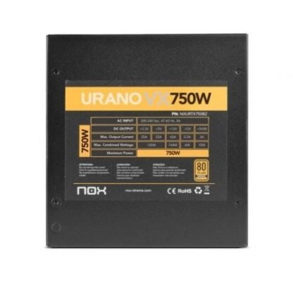Fuente de alimentación nox urano vx/ 750w/ ventilador 14cm/ 80 plus bronze - Imagen 4