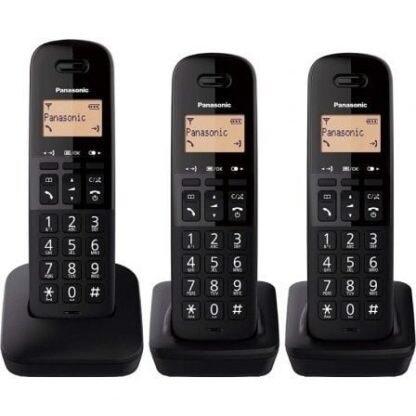 Teléfono inalámbrico panasonic kx-tgb613spb/ pack trio/ negro