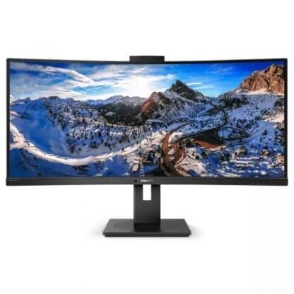 Monitor profesional ultrapanorámico curvo philips 346p1crh 34"/ wqhd/ webcam/ multimedia/ regulable en altura/ negro