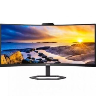 Monitor profesional ultrapanorámico curvo philips 34e1c5600he 34"/ wqhd/ webcam/ multimedia/ regulable en altura/ negro