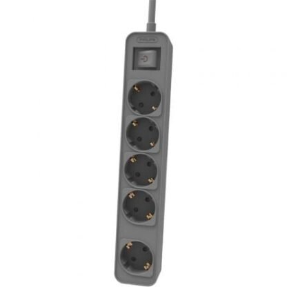 Regleta con interruptor philips chp2154g/10/ 5 tomas de corriente/ cable 1.5m/ gris