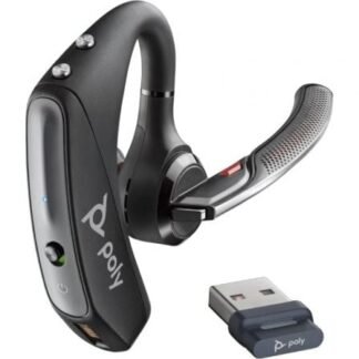 Auricular inalámbrico poly voyager 5200 + cable usb-a a micro usb + llave bt700/ con micrófono/ bluetooth/ negro