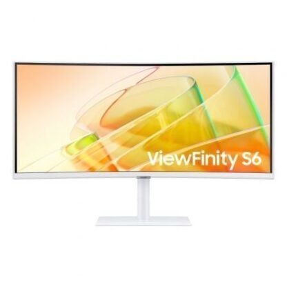 Monitor profesional ultraparonámico curvo samsung viewfinity s6 s34c650tau 34"/ uwqhd/ multimedia/ regulable en altura/ blanco