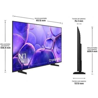 Televisor samsung led crystal uhd tu43u8005fu 43"/ ultra hd 4k/ smart tv/ wifi - Imagen 2