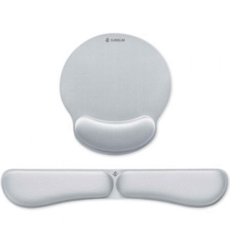 Pack de reposamuñecas y alfombrilla ergonómica subblim ergo memoryflex/ plateadas