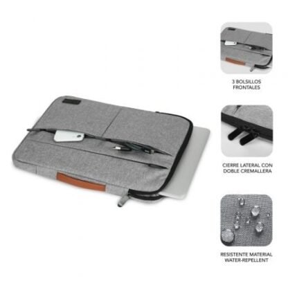Funda subblim air padding 360 sleeve para portátiles hasta 14"/ gris claro - Imagen 2
