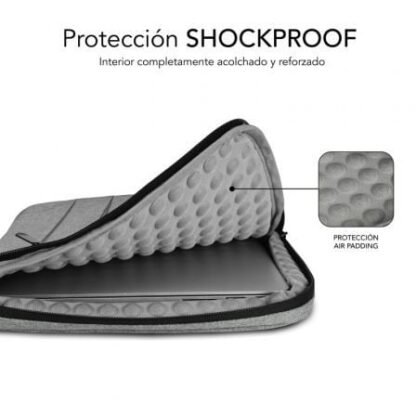 Funda subblim air padding 360 sleeve para portátiles hasta 14"/ gris claro - Imagen 3