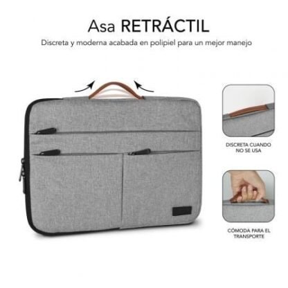 Funda subblim air padding 360 sleeve para portátiles hasta 14"/ gris claro - Imagen 4