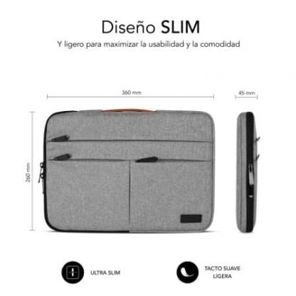 Funda subblim air padding 360 sleeve para portátiles hasta 14"/ gris claro - Imagen 5