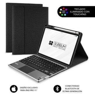 Funda con teclado subblim keytab pro bluetooth touchpad para tablets apple ipad pro de 11" 2020/ negra