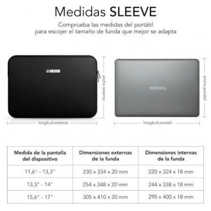 Funda subblim business laptop sleeve neoprene para portátiles 13.3"-14"/ negra - Imagen 2