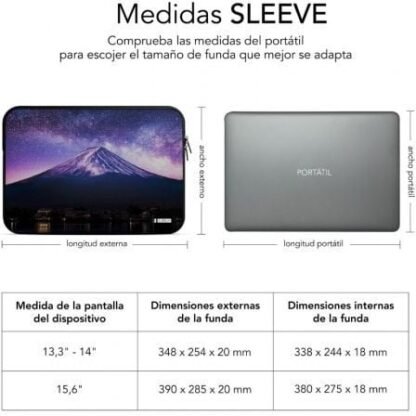 Funda subblim trendy sleeve neo mountain para portátiles hasta 15.6" - Imagen 3